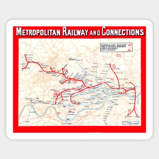 Vintage Metropolitan Railway Map of London Sticker